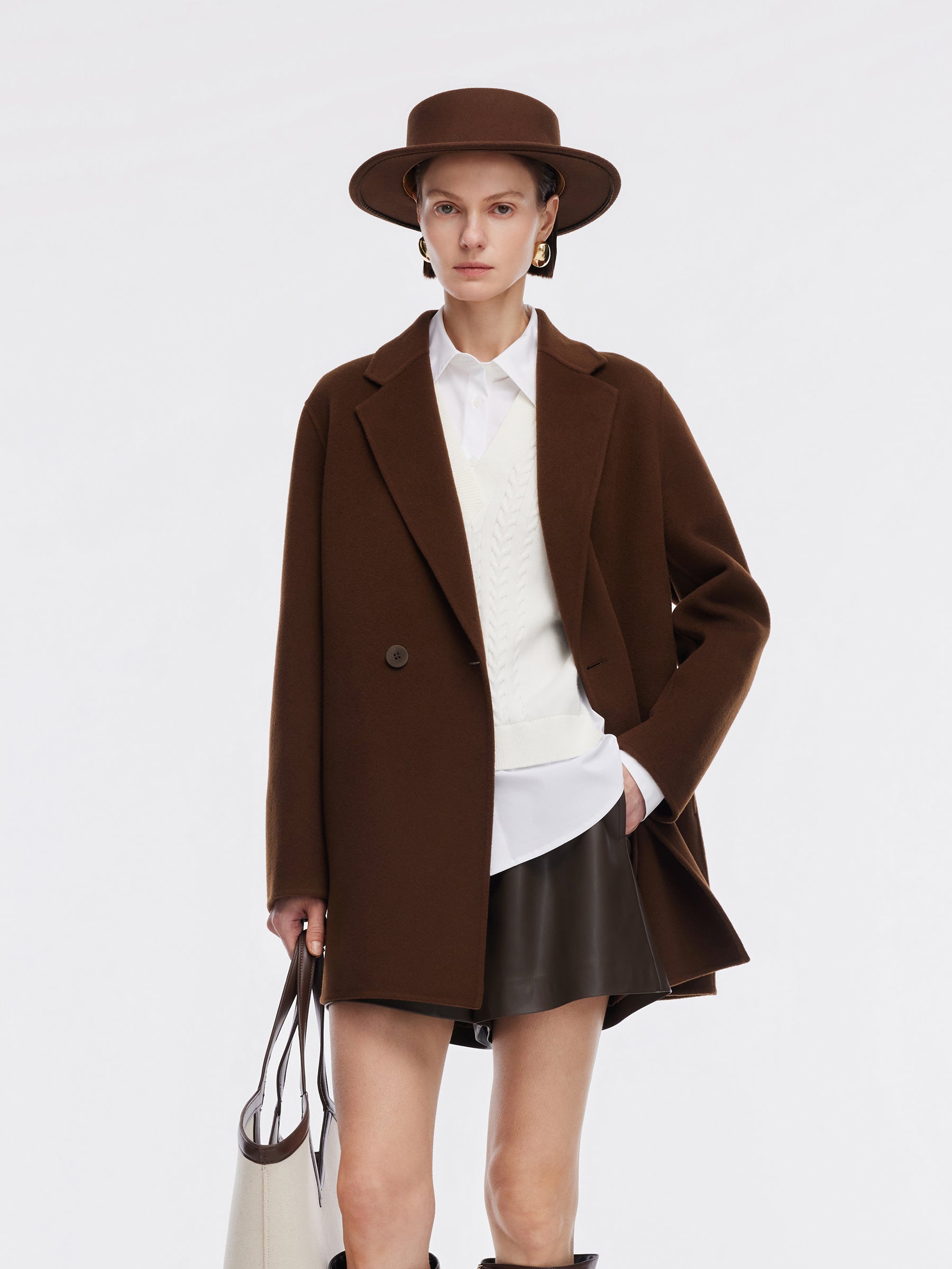 Lyocell Blend Faux Two-Piece Women Patchwork Shirt