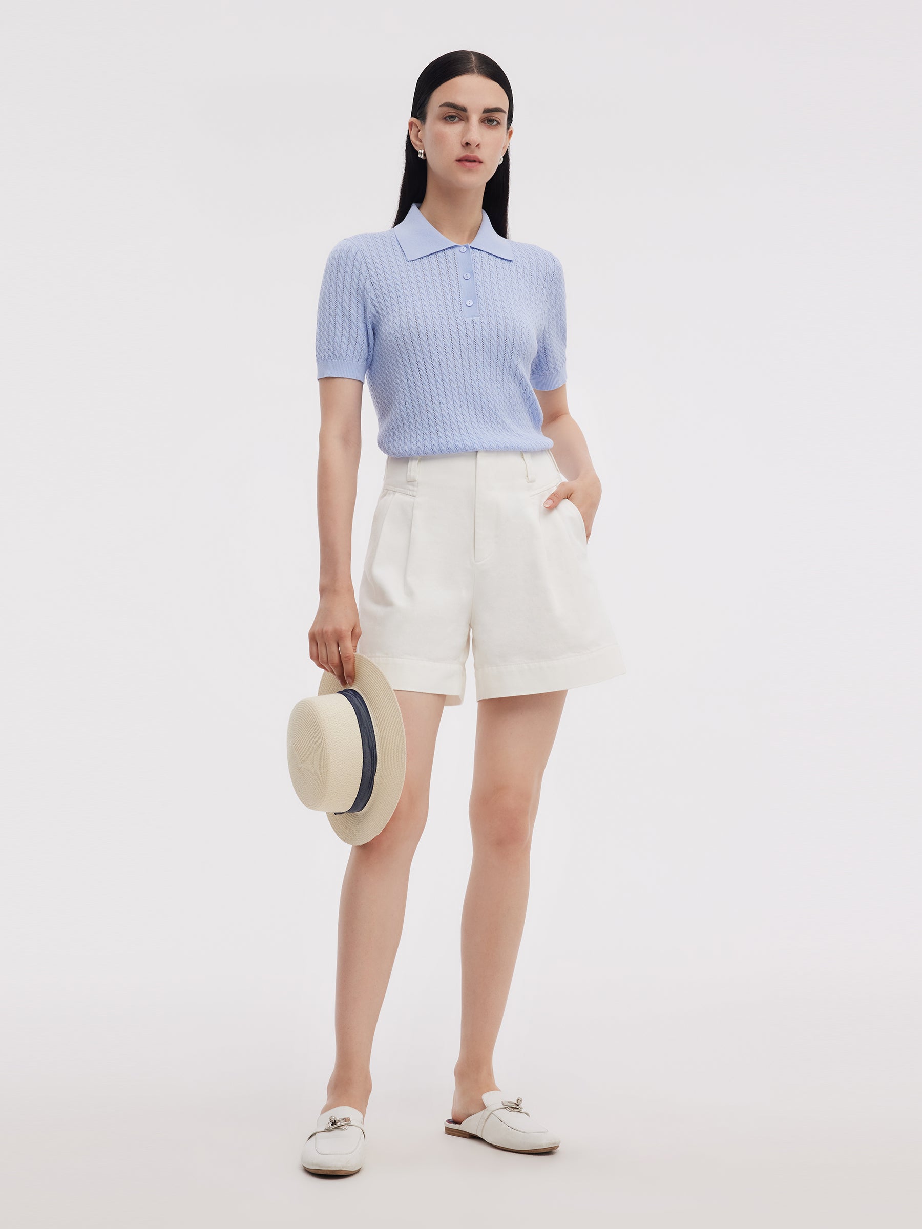 Denim A-Line Women High-Waisted Shorts