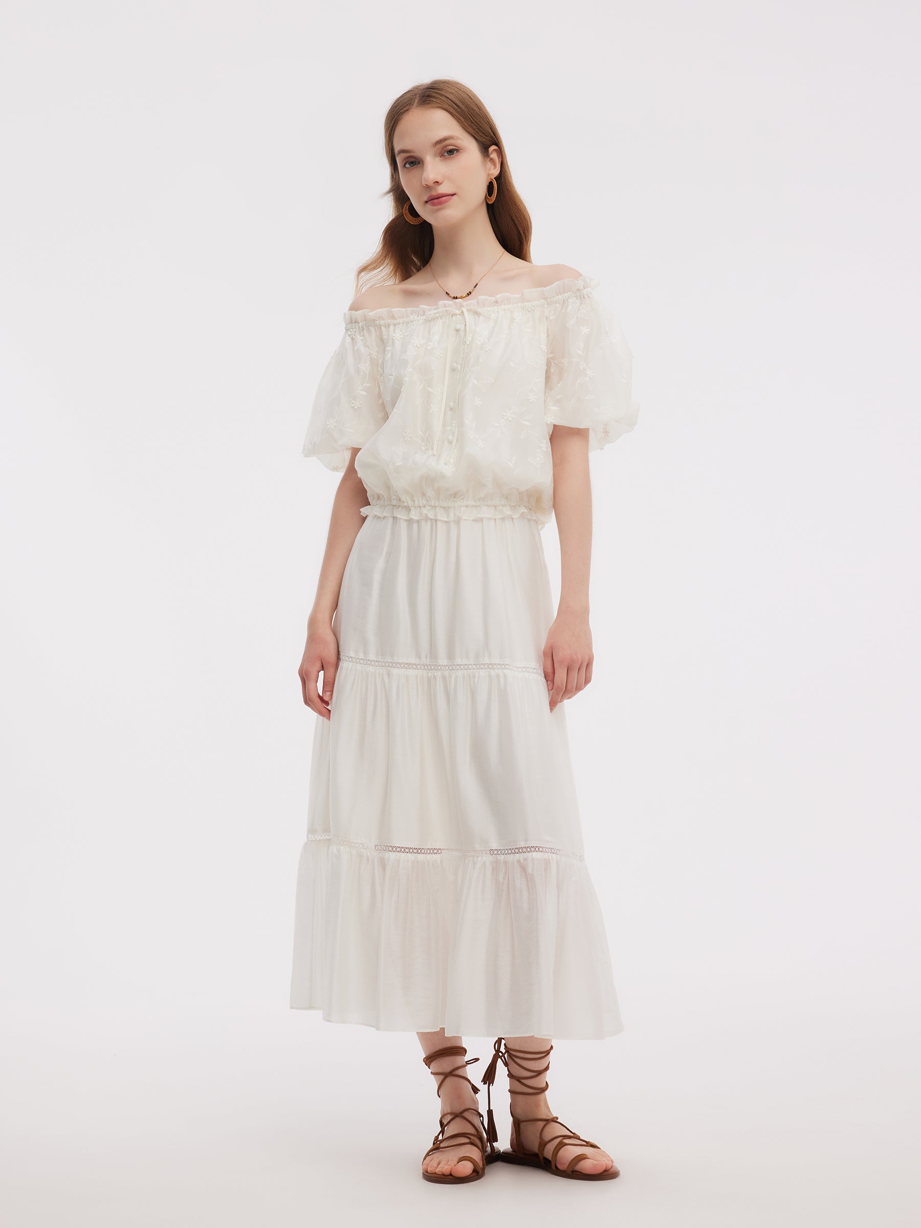 Tencel Blend Embroidered Women Top