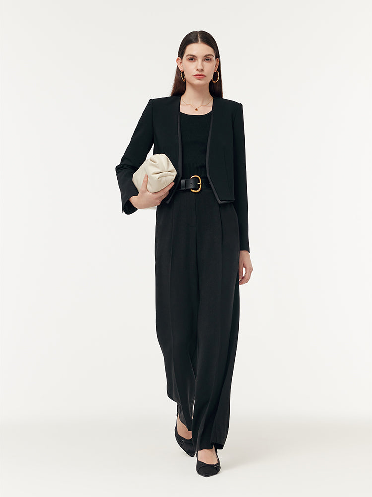 Wool Double Layer Women Blazer