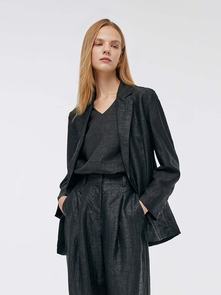 Xiang Yun Silk One-Button Unisex Blazer