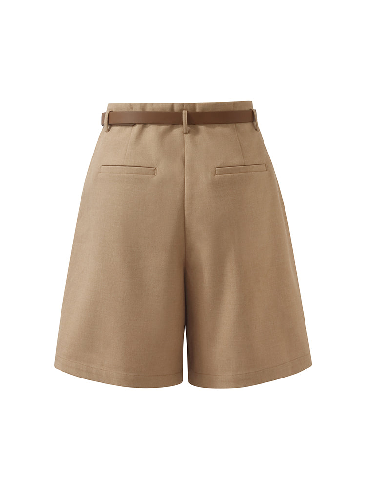 Loose A-Line Women Shorts With Belt